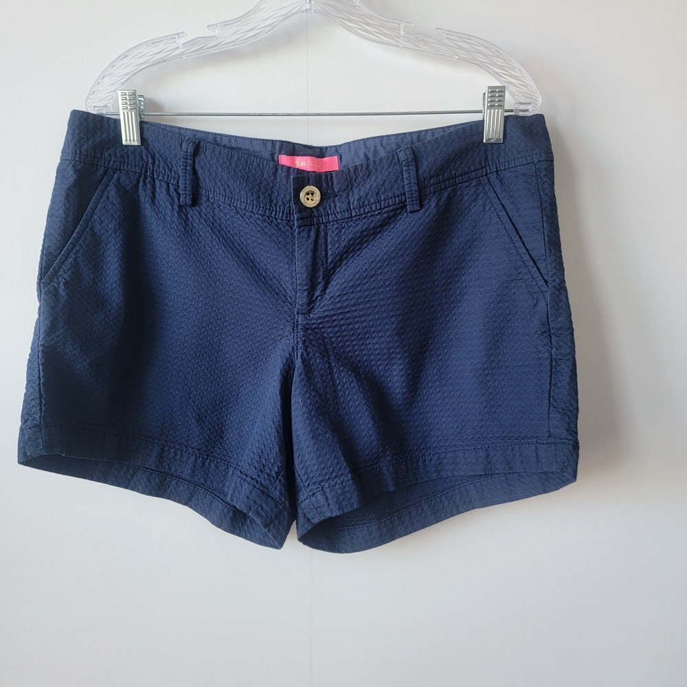 Lilly pulitzer women's 5" Callahan Mid Rise Short size 12 blue Preppy